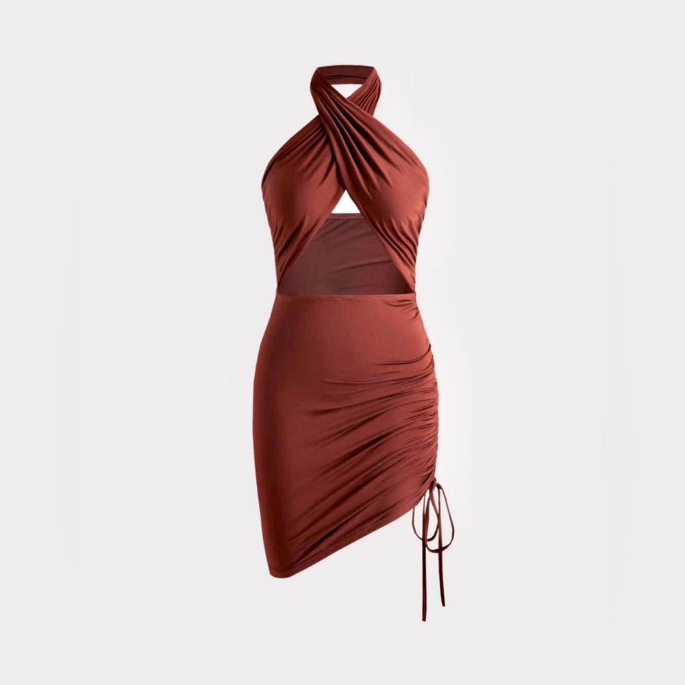 Brown Bombshell: Sexy Mini Dress